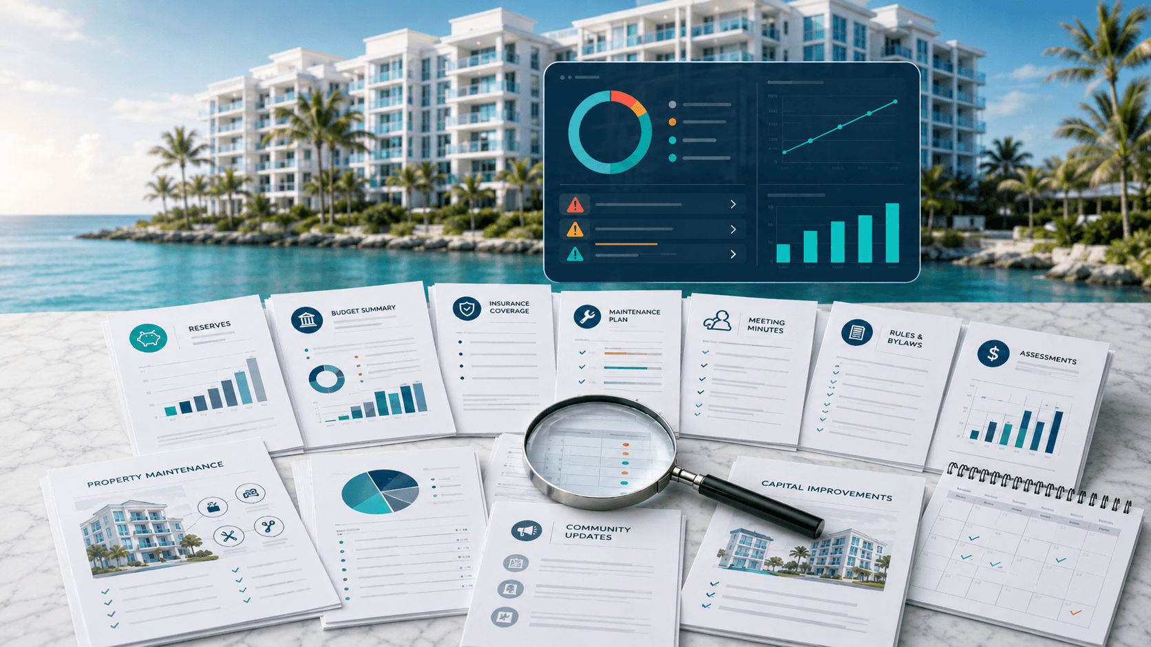 HOA financial report analysis showing red flags from anonymized reports